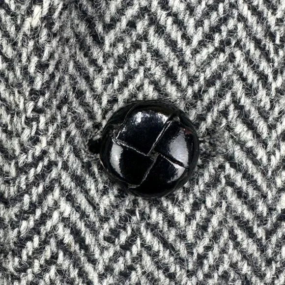 Vintage Stafford Harris Tweed Blazer Mens 40R Gray Black Scottish Wool 2 Button